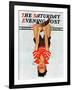 "Hanging Upside Down," Saturday Evening Post Cover, April 20, 1940-Douglas Crockwell-Framed Giclee Print