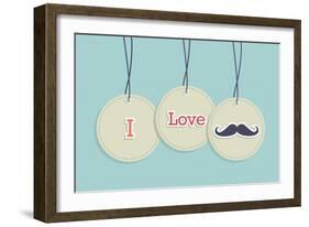 Hanging Vintage Badges-cienpies-Framed Art Print