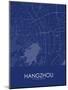 Hangzhou, China Blue Map-null-Mounted Poster