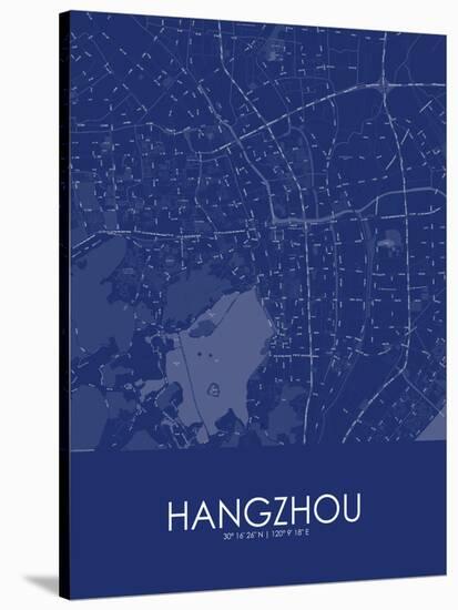 Hangzhou, China Blue Map-null-Stretched Canvas