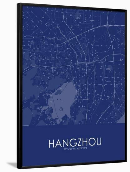 Hangzhou, China Blue Map-null-Framed Poster