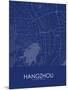 Hangzhou, China Blue Map-null-Mounted Poster