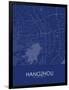 Hangzhou, China Blue Map-null-Framed Poster