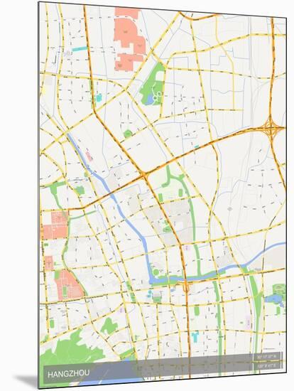 Hangzhou, China Map-null-Mounted Poster