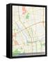 Hangzhou, China Map-null-Framed Stretched Canvas