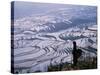 Hani Girl with Rice Terraces, China-Keren Su-Stretched Canvas