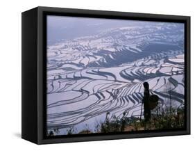 Hani Girl with Rice Terraces, China-Keren Su-Framed Stretched Canvas