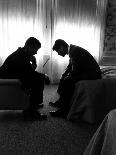 Jack Kennedy Conferring with His Brother and Campaign Organizer Bobby Kennedy in Hotel Suite-Hank Walker-Framed Photographic Print