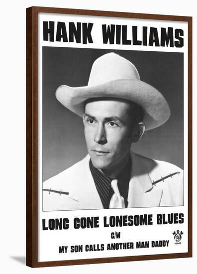 Hank Williams (Long Gone Lonesome Blues) Music Poster Print-null-Framed Poster