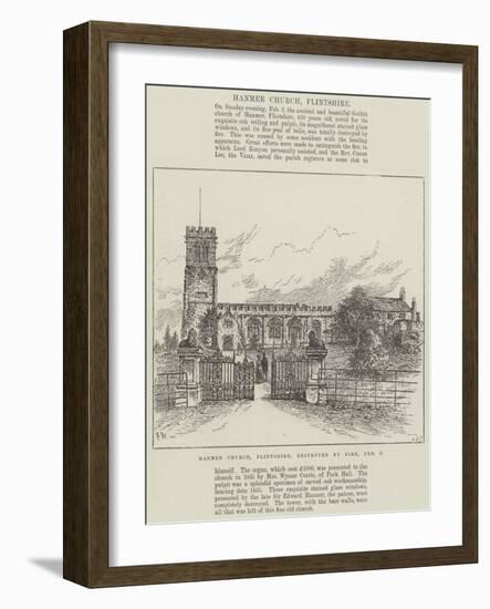 Hanmer Church, Flintshire, Destroyed by Fire, 3 February-Frank Watkins-Framed Giclee Print