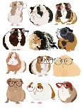 Big Cats In Fancy Glasses-Hanna Melin-Art Print