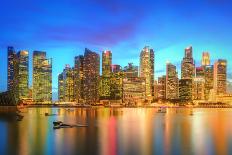 Singapore Skyline and View of Skyscrapers on Marina Bay-Hanna Slavinska-Stretched Canvas