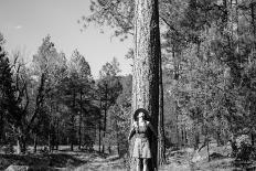 Woman With An Oak Leaf Tattoo Holds A Gambel Oak Leaf In The Forest Of New Mexico-Hannah Dewey-Photographic Print