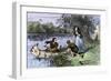 Hannah Duston and Two Other Prisoners Escaped from the Abenaki Indians on the Merrimac River, New H-null-Framed Giclee Print