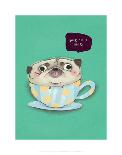 Dog in a top hat with a cup of tea - Hannah Stephey Cartoon Dog Print-Hannah Stephey-Art Print