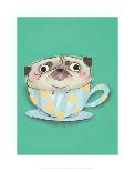 Dog in a top hat with a cup of tea - Hannah Stephey Cartoon Dog Print-Hannah Stephey-Art Print