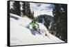 Hannah Whitney Skiing The Fresh Snow At Alta Ski Area, Utah-Louis Arevalo-Framed Stretched Canvas