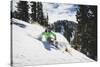 Hannah Whitney Skiing The Fresh Snow At Alta Ski Area, Utah-Louis Arevalo-Stretched Canvas