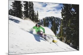 Hannah Whitney Skiing The Fresh Snow At Alta Ski Area, Utah-Louis Arevalo-Mounted Photographic Print