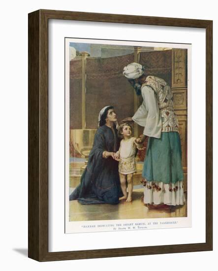 Hannah Wife of Elkanah Takes Her Young Son Samuel to the Temple at Shiloh-Frank W.w. Topham-Framed Photographic Print