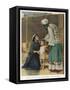 Hannah Wife of Elkanah Takes Her Young Son Samuel to the Temple at Shiloh-Frank W.w. Topham-Framed Stretched Canvas