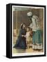 Hannah Wife of Elkanah Takes Her Young Son Samuel to the Temple at Shiloh-Frank W.w. Topham-Framed Stretched Canvas