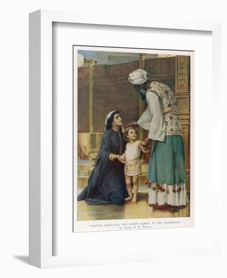 Hannah Wife of Elkanah Takes Her Young Son Samuel to the Temple at Shiloh-Frank W.w. Topham-Framed Photographic Print