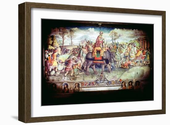 Hannibal and His Army Crossing the Alps, 218 BC-null-Framed Giclee Print