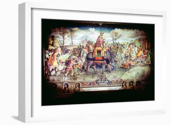 Hannibal and His Army Crossing the Alps, 218 BC-null-Framed Giclee Print