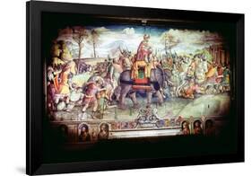 Hannibal and His Army Crossing the Alps, 218 BC-null-Framed Giclee Print