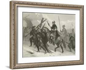 Hannibal and His Army Crossing the Alps, 218 BC-Alonzo Chappel-Framed Giclee Print