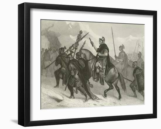 Hannibal and His Army Crossing the Alps, 218 BC-Alonzo Chappel-Framed Giclee Print