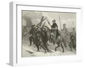 Hannibal and His Army Crossing the Alps, 218 BC-Alonzo Chappel-Framed Giclee Print