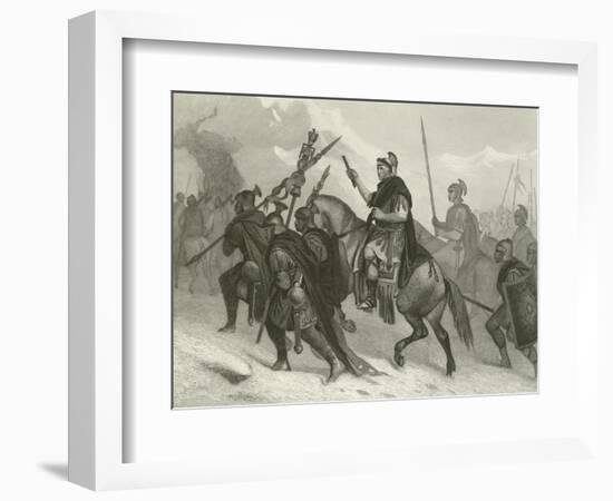 Hannibal and His Army Crossing the Alps, 218 BC-Alonzo Chappel-Framed Giclee Print