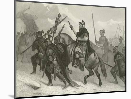 Hannibal and His Army Crossing the Alps, 218 BC-Alonzo Chappel-Mounted Giclee Print