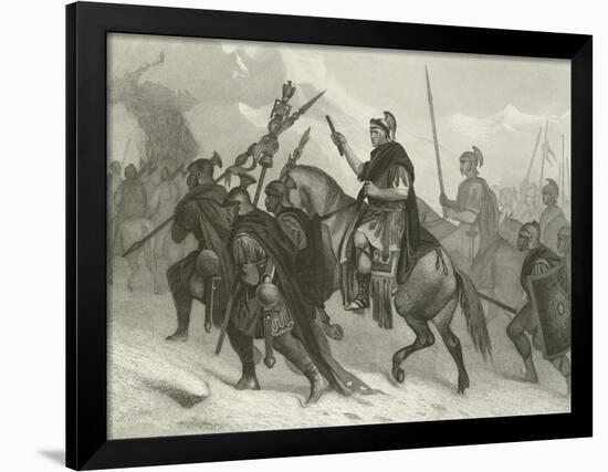 Hannibal and His Army Crossing the Alps, 218 BC-Alonzo Chappel-Framed Premium Giclee Print