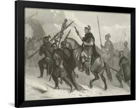 Hannibal and His Army Crossing the Alps, 218 BC-Alonzo Chappel-Framed Premium Giclee Print