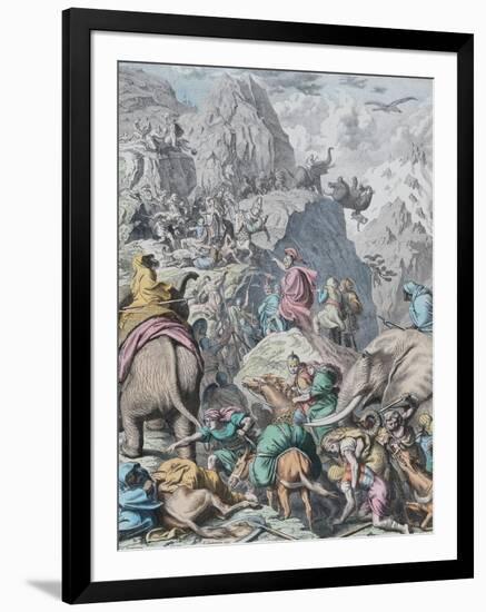 Hannibal Crosses the Alps (From Münchener Bilderboge)-Gottlob Heinrich Leutemann-Framed Giclee Print