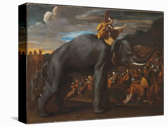 Hannibal Crossing the Alps on an Elephant-Nicolas Poussin-Stretched Canvas