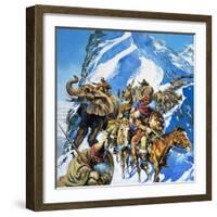 Hannibal Crossing the Alps-English School-Framed Giclee Print