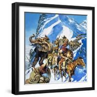 Hannibal Crossing the Alps-English School-Framed Giclee Print