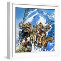 Hannibal Crossing the Alps-English School-Framed Giclee Print