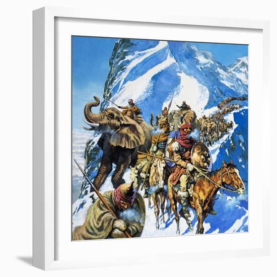 Hannibal Crossing the Alps-English School-Framed Giclee Print