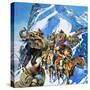 Hannibal Crossing the Alps-English School-Stretched Canvas