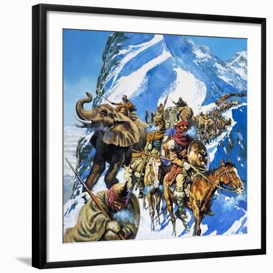 Hannibal Crossing the Alps-English School-Framed Giclee Print