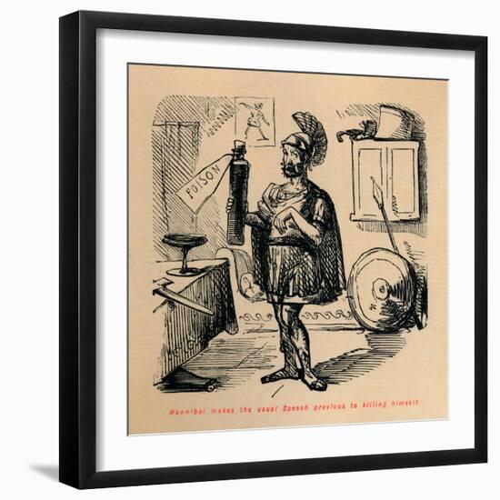 'Hannibal makes the usual Speech previous to killing himself', 1852-John Leech-Framed Premium Giclee Print