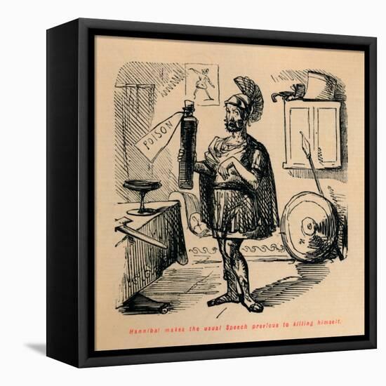 'Hannibal makes the usual Speech previous to killing himself', 1852-John Leech-Framed Stretched Canvas