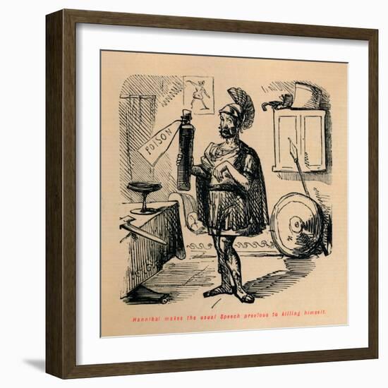 'Hannibal makes the usual Speech previous to killing himself', 1852-John Leech-Framed Giclee Print