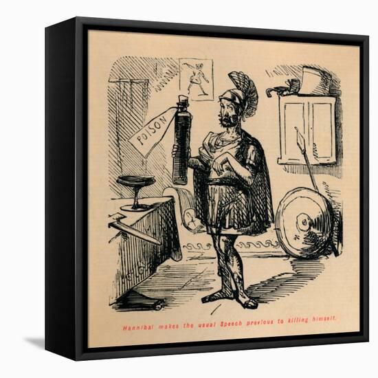 'Hannibal makes the usual Speech previous to killing himself', 1852-John Leech-Framed Stretched Canvas