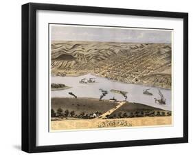 Hannibal, Missouri - Panoramic Map-Lantern Press-Framed Art Print